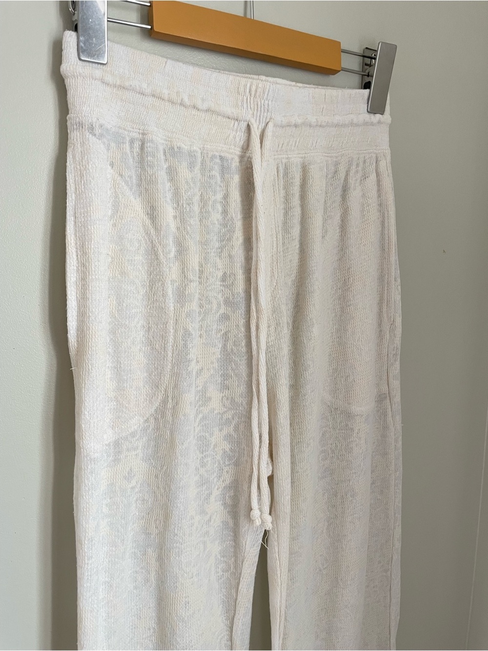 Free People Intimately Cozy Cool Girl Lounge Pants Size XS Boho Sheer Waffle - Picture 4 of 11